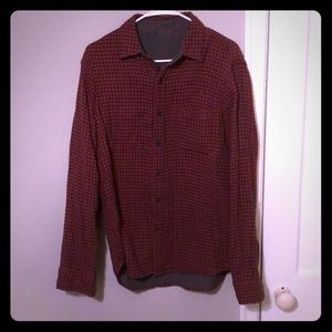 Red and black checkered flannel shirt